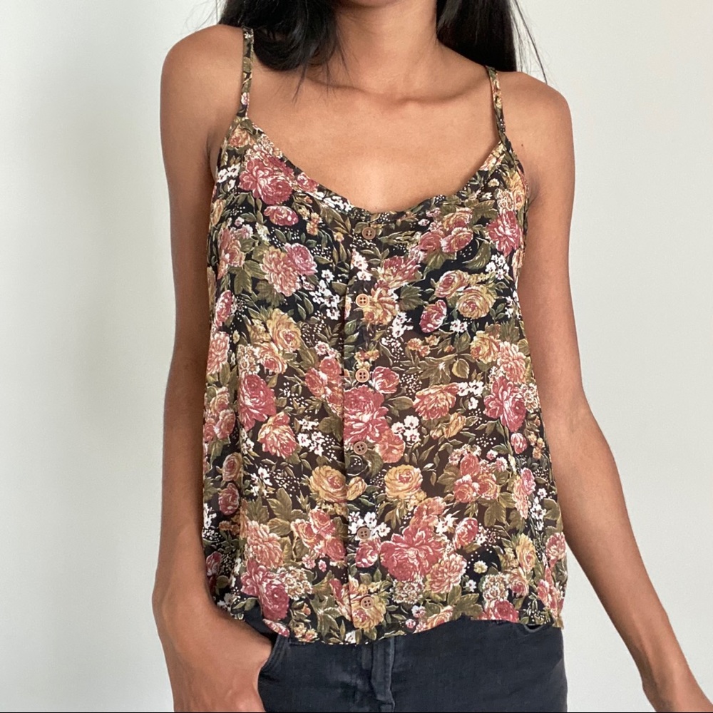 OS Brandy Melville Floral Tank Top
